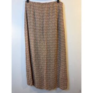 VTG April Cornell Green & Pink Floral Maxi Skirt L